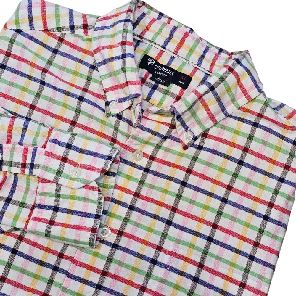 CREMIEUX CLASSICS Mens XL Long‎ Sleeve Button Down Shirt Plaid Multi Color